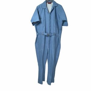 Vintage Men's Para Suit Work Coveralls 46 Long Blue Belt